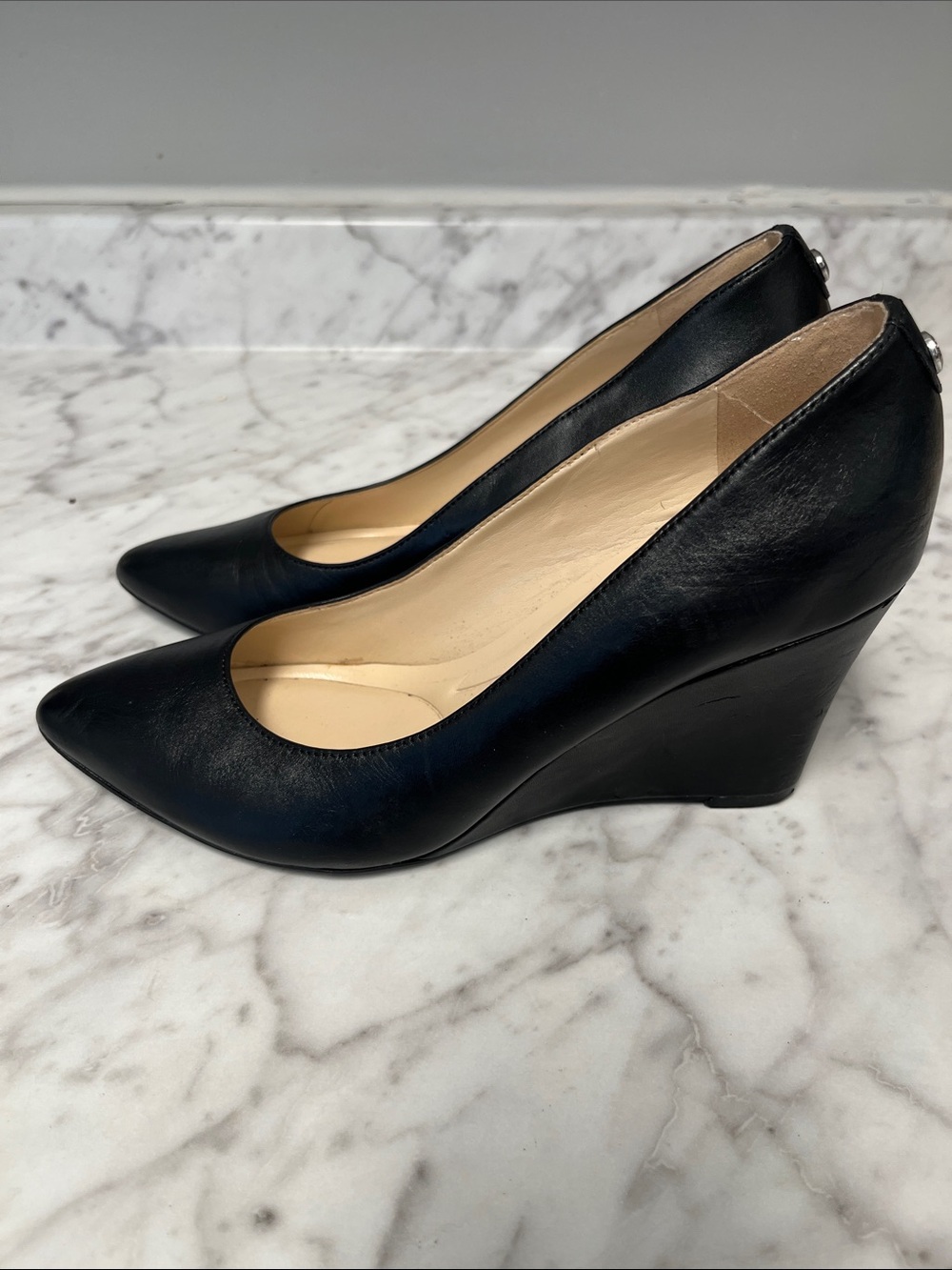 Nine West,Classic Black Wedge Pumps - Sleek Women's Dress Shoes